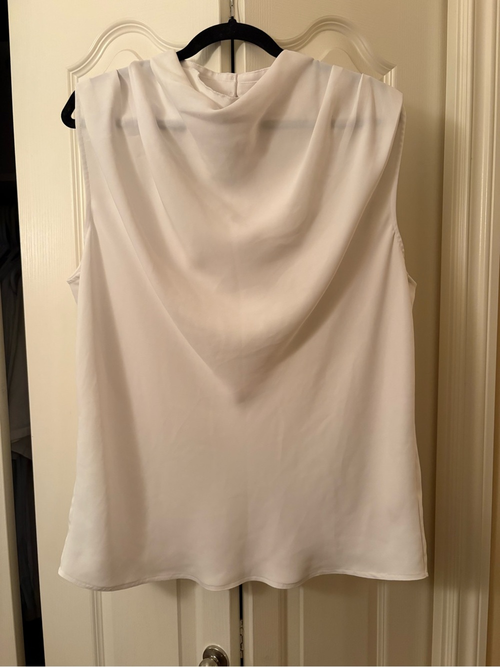 Babaton Aritzia Women's Sleeveless Drape Neck Blouse - White